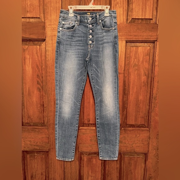 7 For All Mankind High Rise Ankle Skinny Jeans Size 27 - Picture 1 of 9